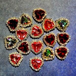 Heart shaped flat back embellishments